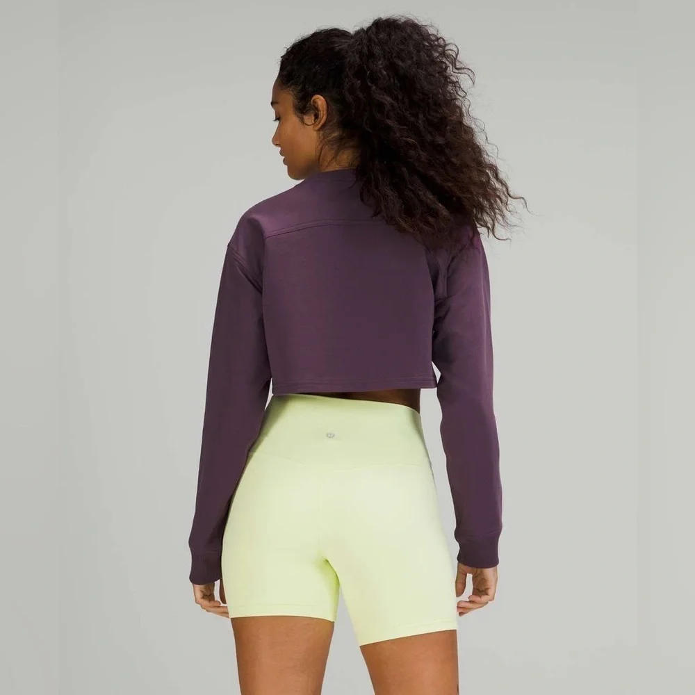 Lululemon All Yours Cropped Crew Grape Thistle Size 2 XS S